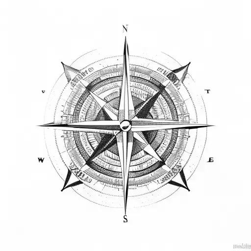 Compass With Mountains