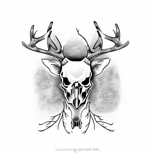 Deer Skull With Tree