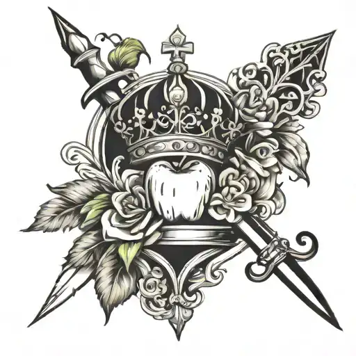 Apple Dagger And Crown Surrounded