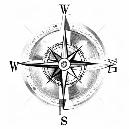 A Compass With A Bird Flying Above