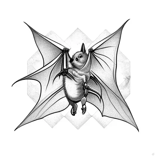 A Bat With Intricate Dna Patterns On Its Wings