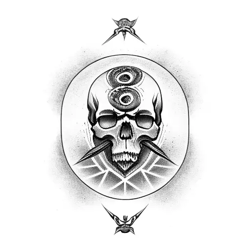 Dark Skull With A Serpent