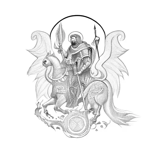 Saint Jorge Killing A Demon