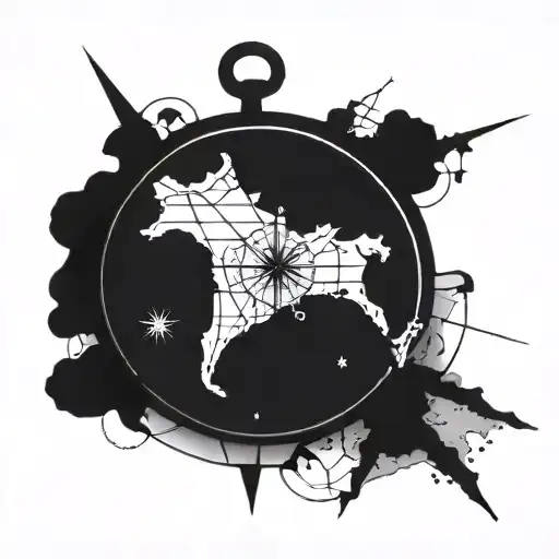 Notical Compass With Trinidad And Tobago Silhouette