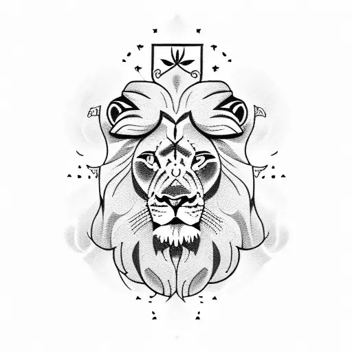 Lion And Jesus Cross