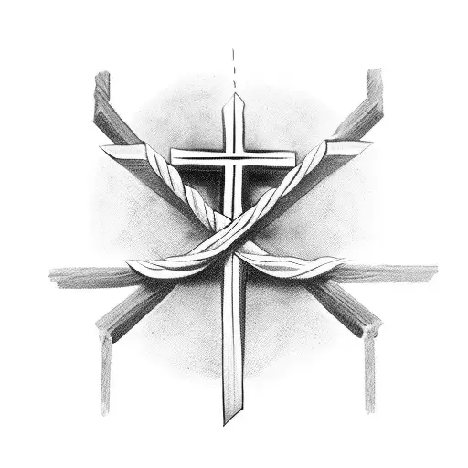 3 Crosses With Strength Courage & Faith Down The Crosses