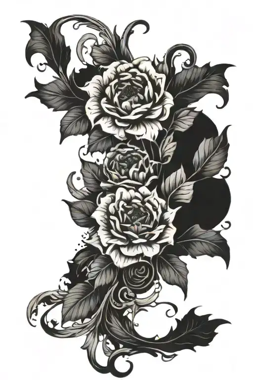 Floral Design With Hidden Horror Elements