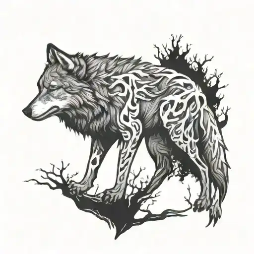 Wolf Forming From Tree