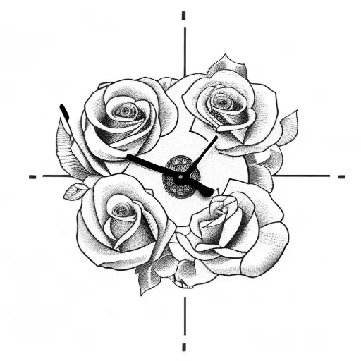 Clock And Roses