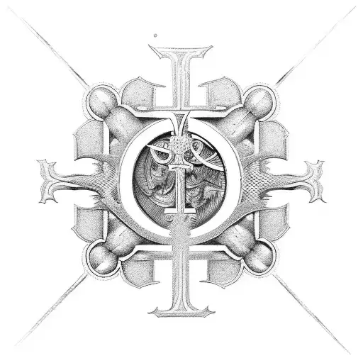 Cross With Roman Numerals Going Horizontal