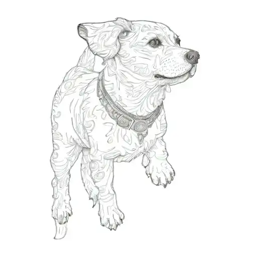 A Black And White Dog