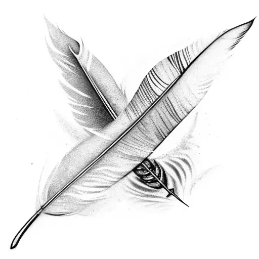 A Feather Transforming Into A Seryngue With Metal Music Notes