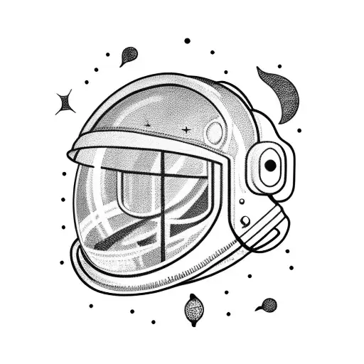 A Detailed Astronaut Helmet With Constellations Inside