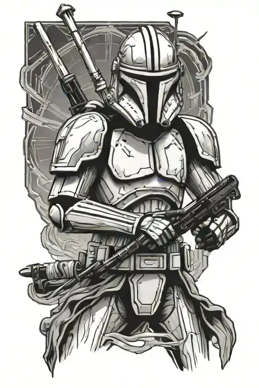 Star Wars Clone Trooper As A Sith Lord With A Light Saber