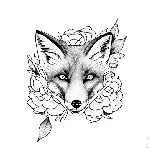Fox And Peonies