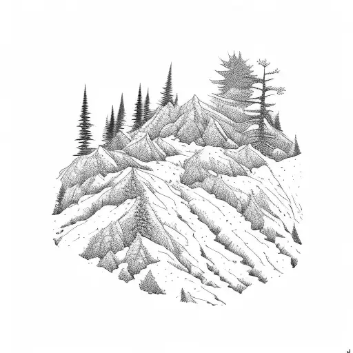 Snowboarding On A Mountain With A Forest Landscape In The Background