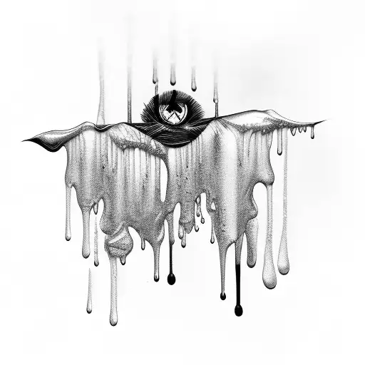 Gel Nails Dripping In Black Ink