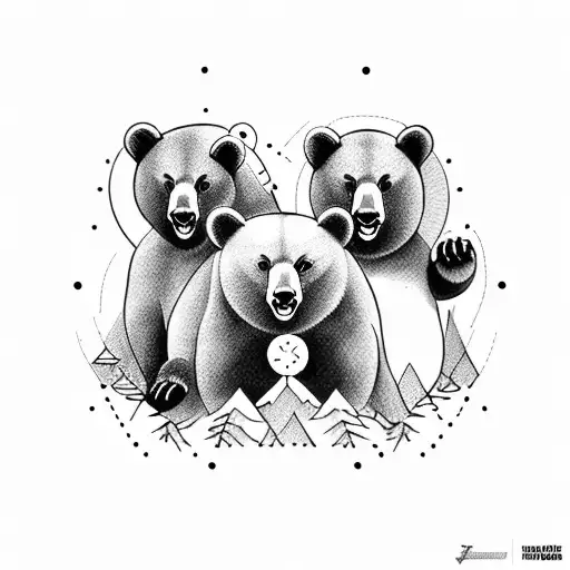 Three Bears In The Forest