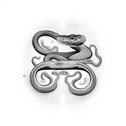 A Snake On The Harm With Her Teeth's On The Skin