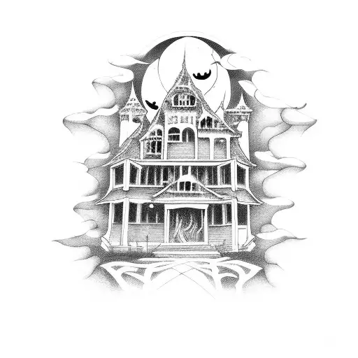 Spooky House With Heavy Metal Band Performing Inside