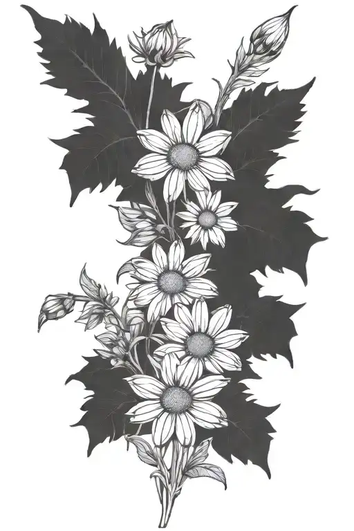 Dark Themed Daisies
