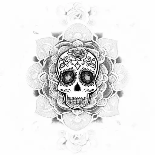 Sugar Skull Mandala Style