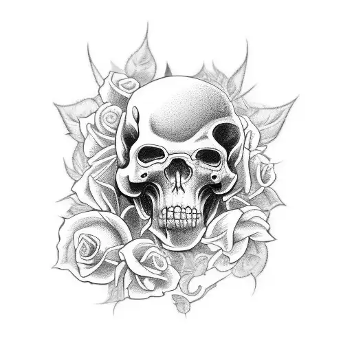 Corvo Com Rose Metade Caveira A