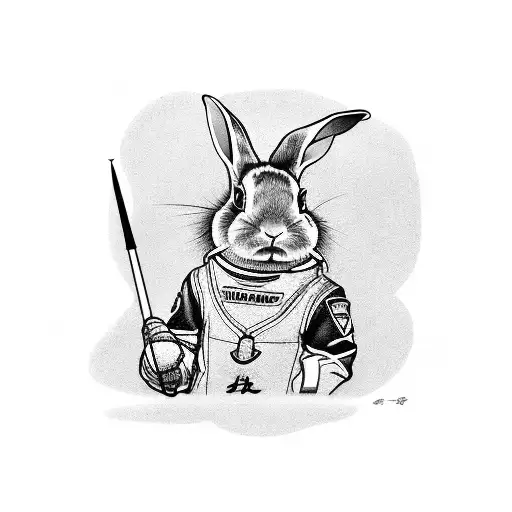 A Rabbit Dressed In A Motorsport Racing Suit With A Japanese Flag In The Background