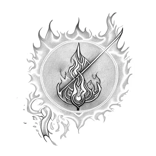 Ancient Sword Engulfed In Flames