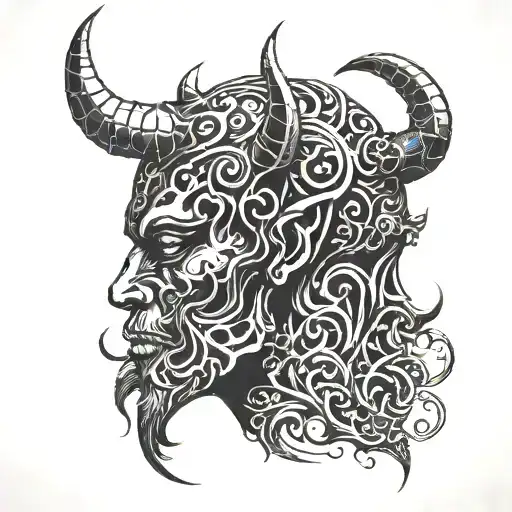 Demon Face From The Side View