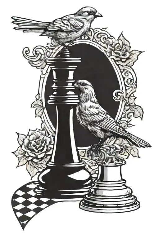 Sparrow And Chess Piece