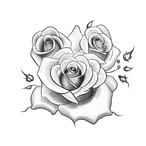 A Cross With A Rose Growing Under It