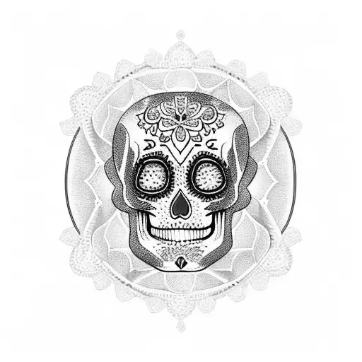 Sugar Skull Mandala Style