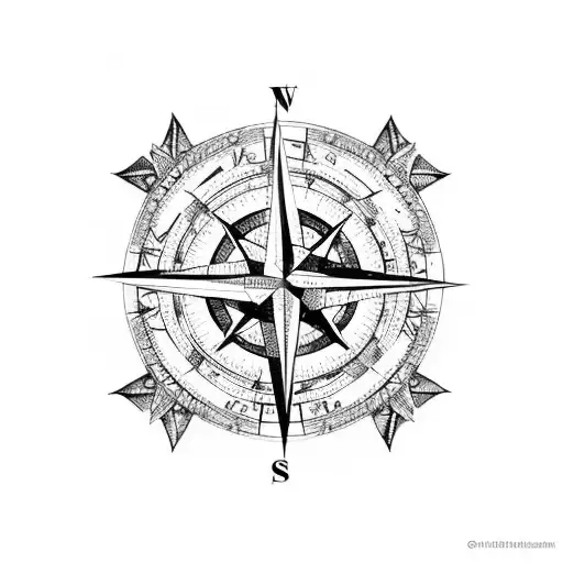 A Compass Rose With A Map Of Your Favorite Travel Destinations