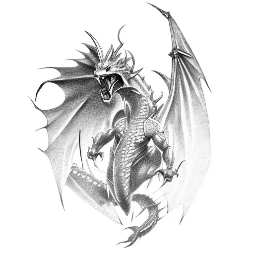 A Fierce Dragon Battling A Muscular Warrior In A Manga-inspired Scene