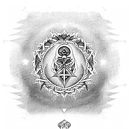 Pink And Red Ankh With Chakras