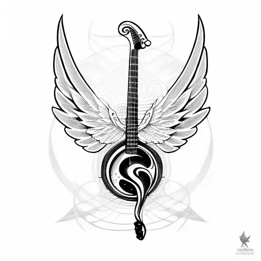 Treble Clef Shaped Electric Guitar With Wings