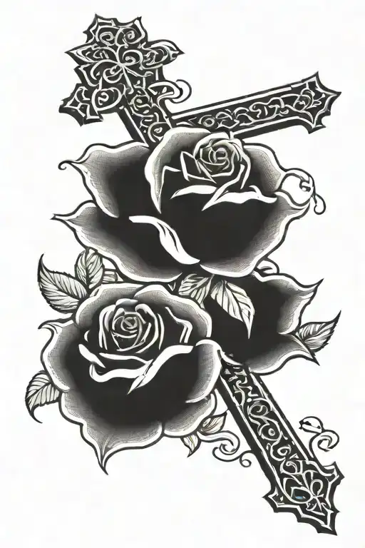 A Quote With A Cross With A Rose On It
