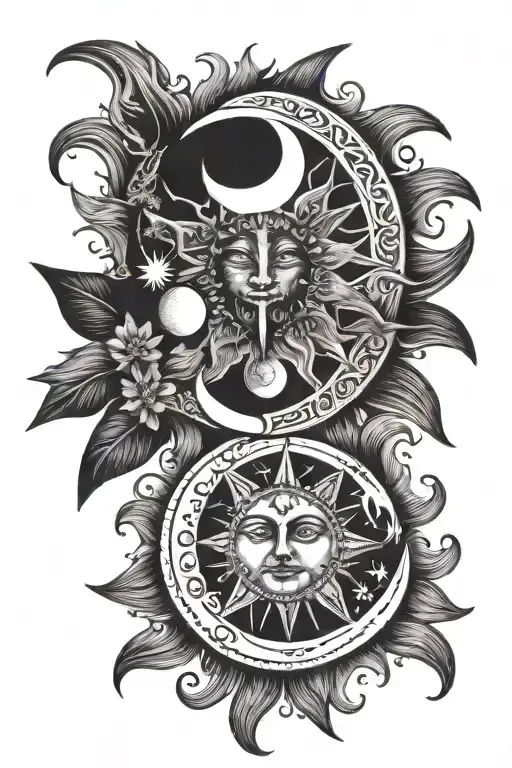 Sun And Moon Merging Together