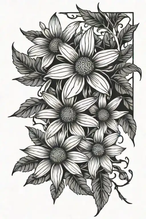 Dark Themed Daisies Thorn Vines