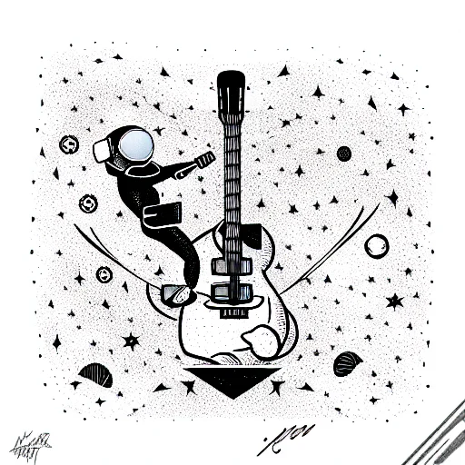 Astronaut Smashing A Guitar