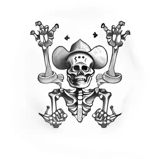 Skeleton Hand Holding Carnival Tickets