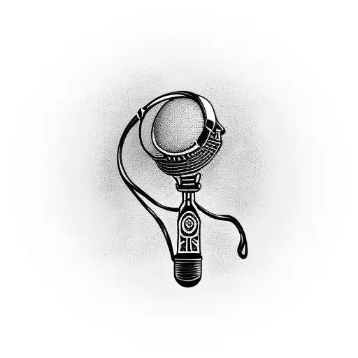 Black Mamba Wrapped Around A Microphone