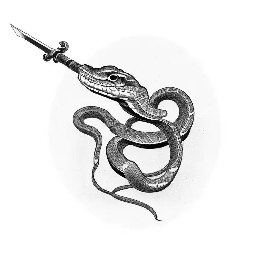 Snake Wrapped Around A Sword