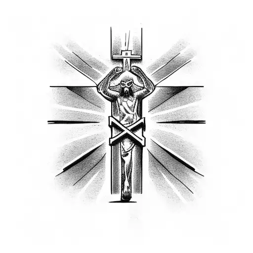 Afterlife Logo On A Jesus Cross
