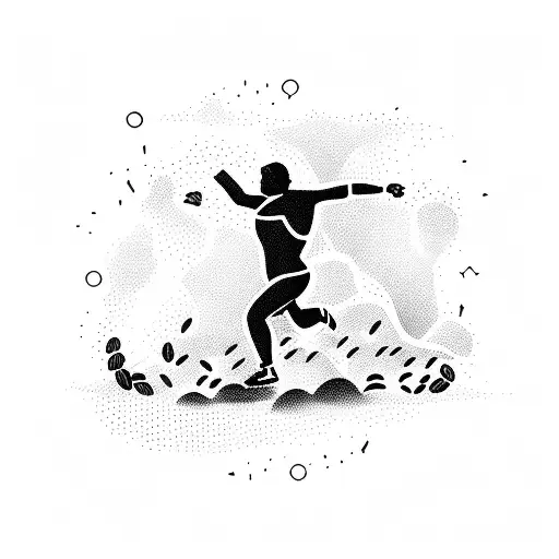 A Silhouette Of A Runner With A Trail Of Coffee Beans Behind Them