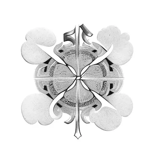 Tattoo Design With Roman Numerals For 2021 And A 4 Leaf Clover