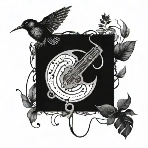 A Metal Work Design Incorporating Elements Of Nature And Music