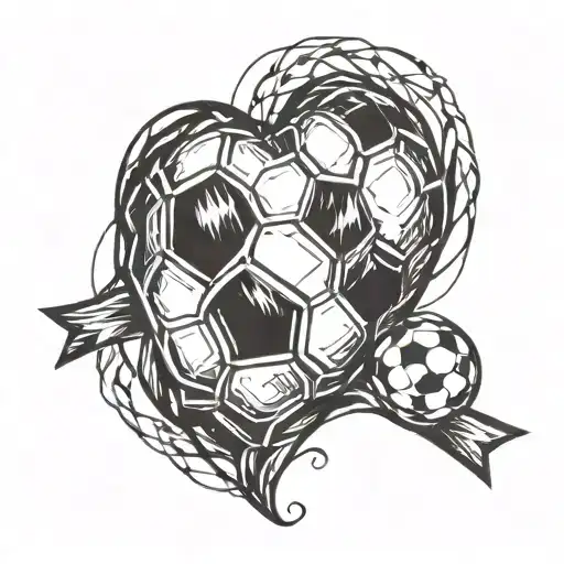 A Soccer Ball Intertwined With A Heart Symbolizing Love For The Game And Passion For Sports