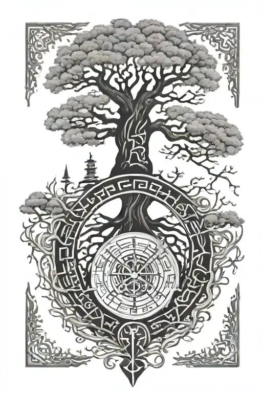 Yggdrasil Vegvisir Viking Runes